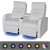 vidaXL Sofá reclinable LED 2 plazas de cuero artificial blanco