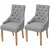 Conjunto de cadeiras de tecido e pernas de carvalho cinzento-claro Vida XL