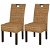 Lot de deux chaises fabriqué en rotin kubu et en bois de manguier de couleur marron VidaXL