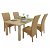 Set di 4 sedie da sala da pranzo in rattan intrecciato a mano e legno di mango Vida XL