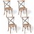 Pacote de 4 cadeiras de jantar castanhas e pretas de 48 cm feitas de madeira maciça de carvalho Vida XL
