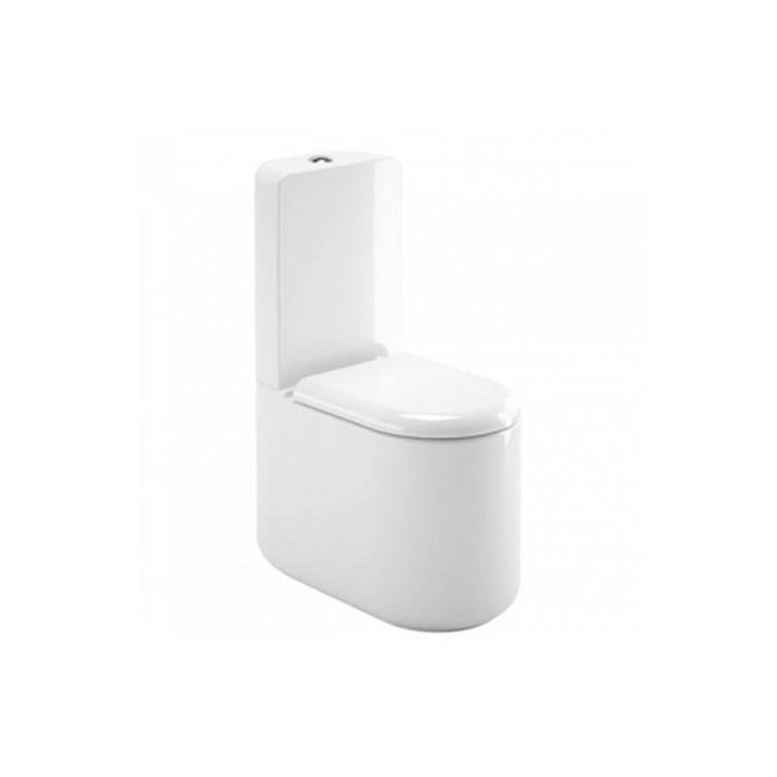 WC complet à poser au sol de 35 cm fabriqué en porcelaine vitrifiée avec finition blanche STATUS Unisan