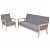 Conjunto de sofá de tres plazas y sofá individual tapizados con tela color gris claro Vida XL