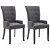 Set di sedie con rivestimento capitonné con braccioli grigio scuro Vida XL