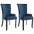 Conjunto de cadeiras de veludo com estofado capitoné azul-escuro Vida XL