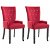 Set di sedie di velluto con rivestimento capitonné rosso Vida XL