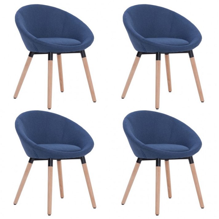 Set di sedie da pranzo 63x76 cm in legno e tessuto con finitura blu Vida XL