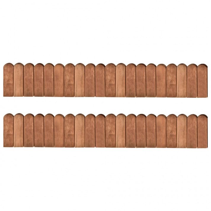 Pack de rollos de borde de jardín fabricado en madera de pino impregnada de color madera oscura de 120 cm Vida XL