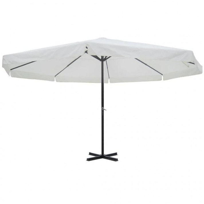 Sombrilla de jardín o parasol de exterior color blanco de 500 cm de diámetro de aluminio y poliéster Vida XL