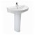 Lavabo con pedestal de 66 cm hecho en porcelana con acabado de color blanco Urby Unisan