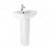 Lavabo con pedestal de 50 cm hecho en porcelana en acabado color blanco LOOK Unisan