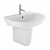 Lavabo con semi pedestal de 50 cm hecho de porcelana en acabado color blanco Easy Unisan