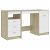 Conjunto de escritorio y armario color blanco y roble sonoma fabricado en madera aglomerada Vida XL