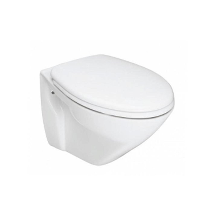 Vaso wc sospeso con sedile e coperchio in duroplast in finitura bianca Cetus Unisan
