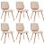 Cadeiras de madeira e metal cromado creme e castanho-claro 6 unidades Vida XL