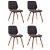 Cadeiras de madeira e metal cromado cinzento 4 unidades Vida XL