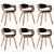 Cadeiras de madeira curvada e apoio para braços preto e castanho-claro 6 unidades Vida XL