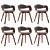 Cadeiras de madeira curvada e apoio para braços cor cinzenta 6 unidades Vida XL