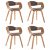 Cadeiras de madeira curvada e apoio para braços cinzento taupe 4 unidades Vida XL