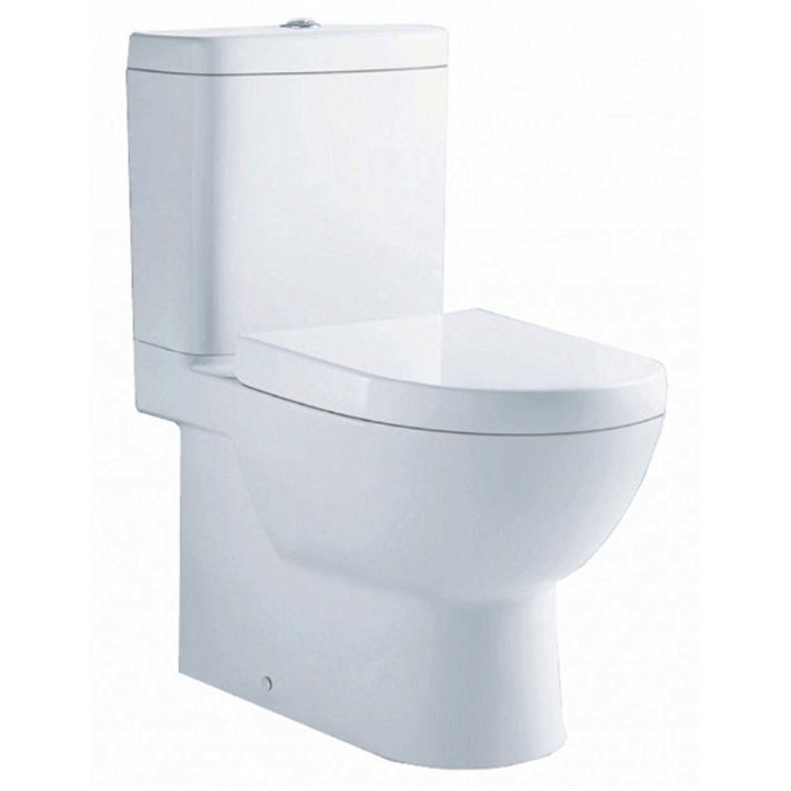 WC compact adossé au mur avec sortie verticale à double chasse et réservoir avec couvercle Sienne Aquore