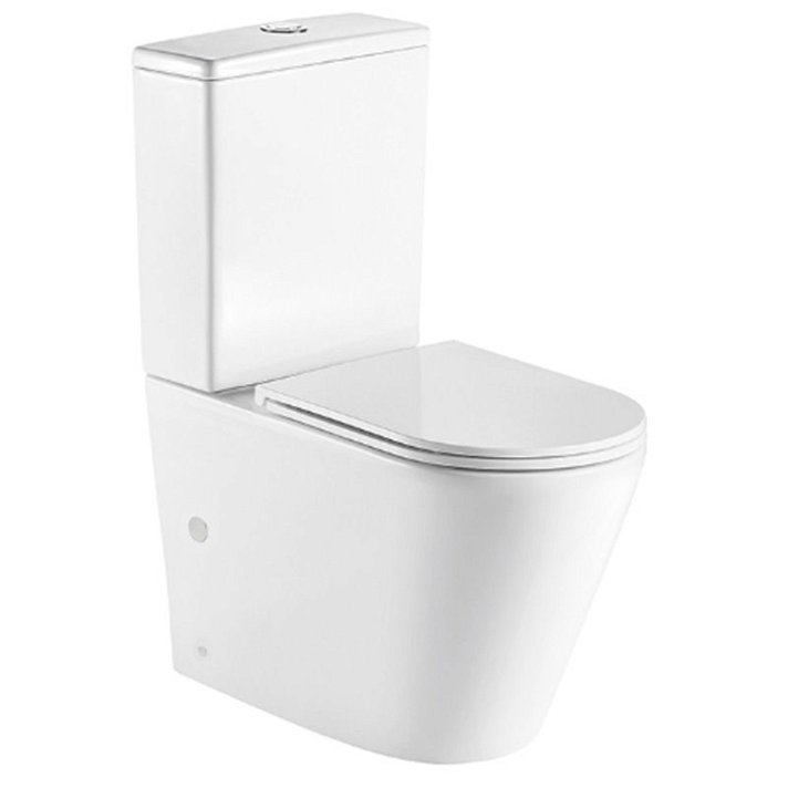 WC compact technologie Rimless avec abattant frein de chute et double sortie Turin Aquore