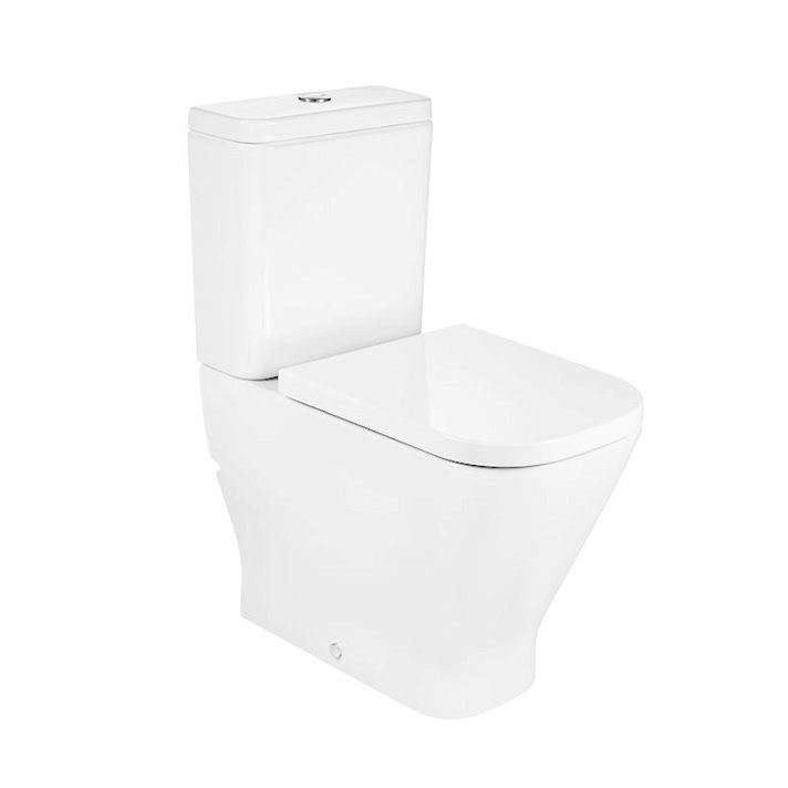 Set di WC completo per mobilità ridotta con altezza comfort Rimless The Gap Square ROCA
