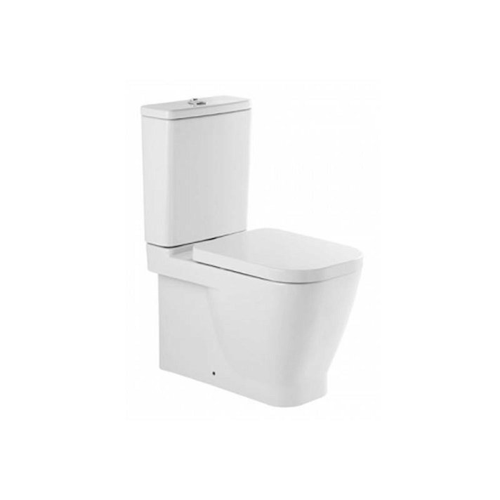 WC complet à poser au sol avec système de double chasse d'eau et technologie Rimflush finition blanche Look Unisan