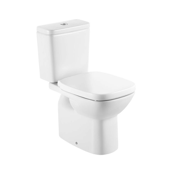 Roca Debba white porcelain close-coupled toilet with vertical outlet 35.5cm