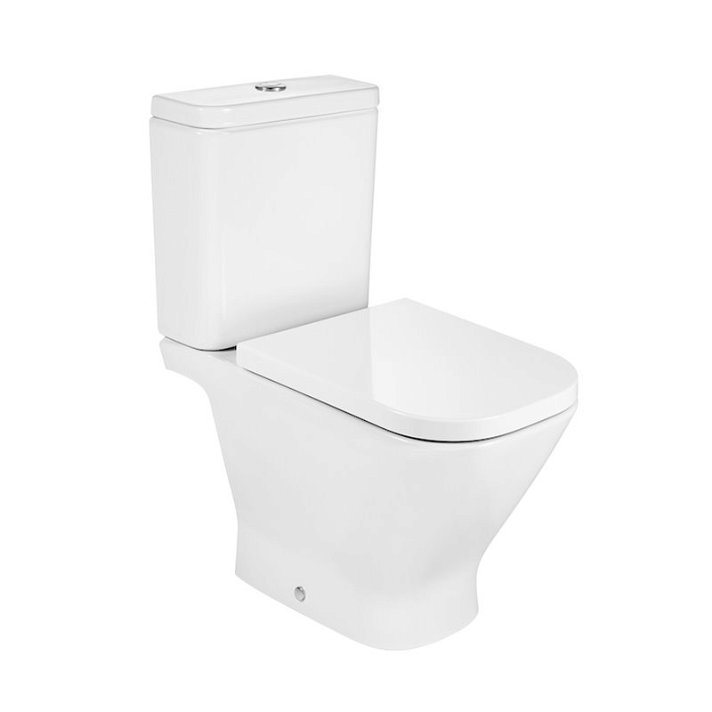Roca The Gap white porcelain close-coupled toilet with horizontal outlet
