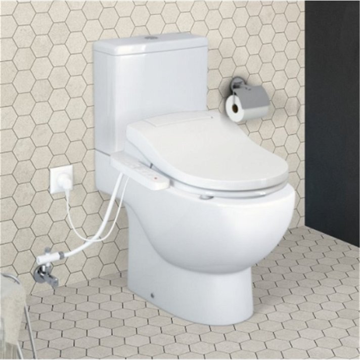 WC-Komplett-Set mit 37 cm gefertigt aus Porzellan in Weiß Multiclean Meridian von ROCA