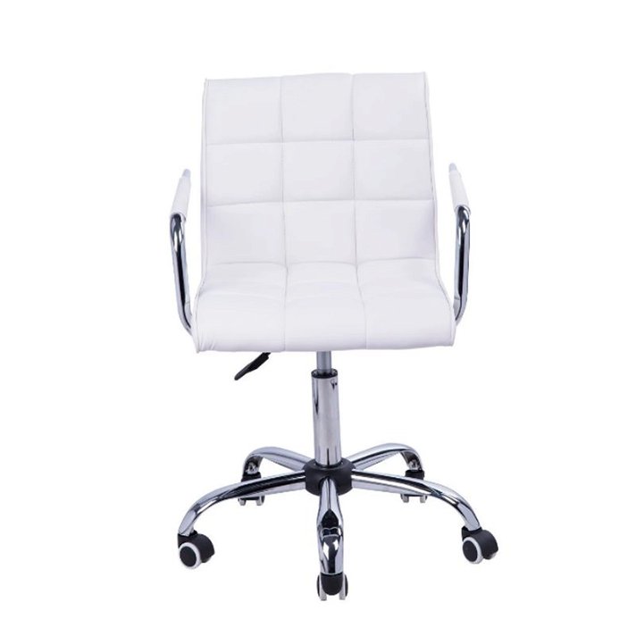Cadeira de escritório branca em couro sintético com estilo moderno Homcom