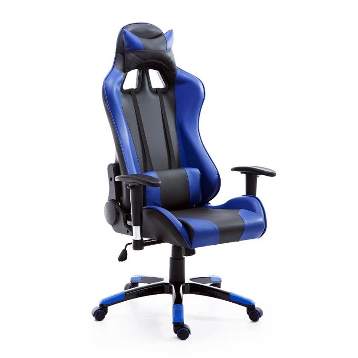 Cadeira de escritório gaming de cor azul e preto Homcom