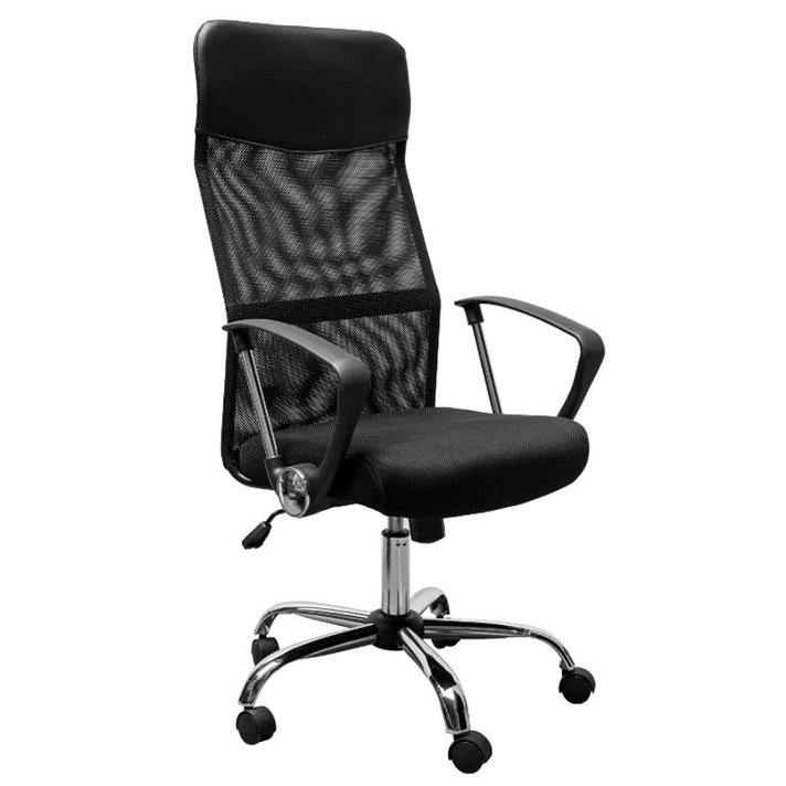 Cadeira de escritório ergonómica preta Homcom