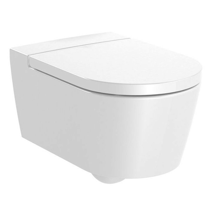 WC suspendu de 37 cm fabriqué en porcelaine blanche Inspira Round Roca