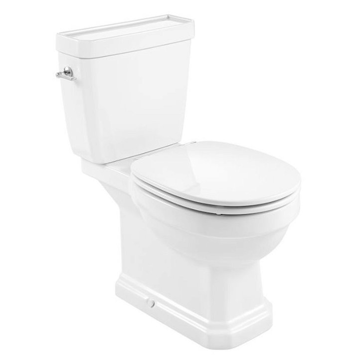 WC complet avec technologie Rimless de 67 cm en porcelaine de couleur blanche Carmen Roca