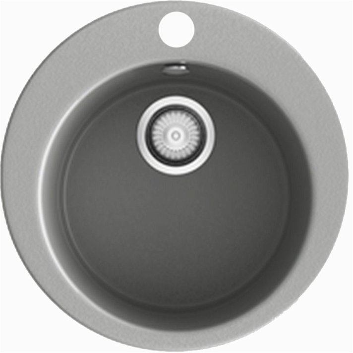 Fregadero circular simple metalizado 48cm Zafiro Basic Poalgi