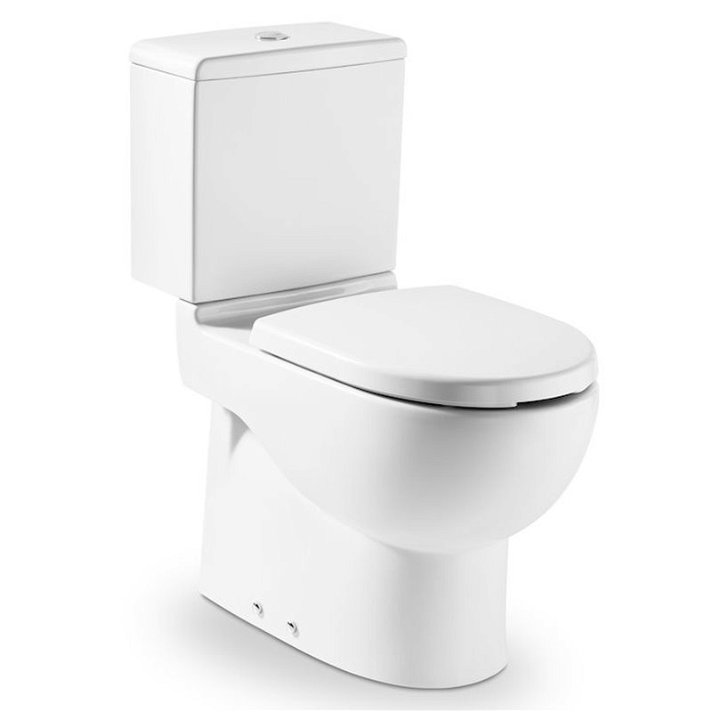 WC-Komplett-Set für Menschen mit eingeschränkter Mobilität gefertigt aus Porzellan in Weiß Meridian von ROCA