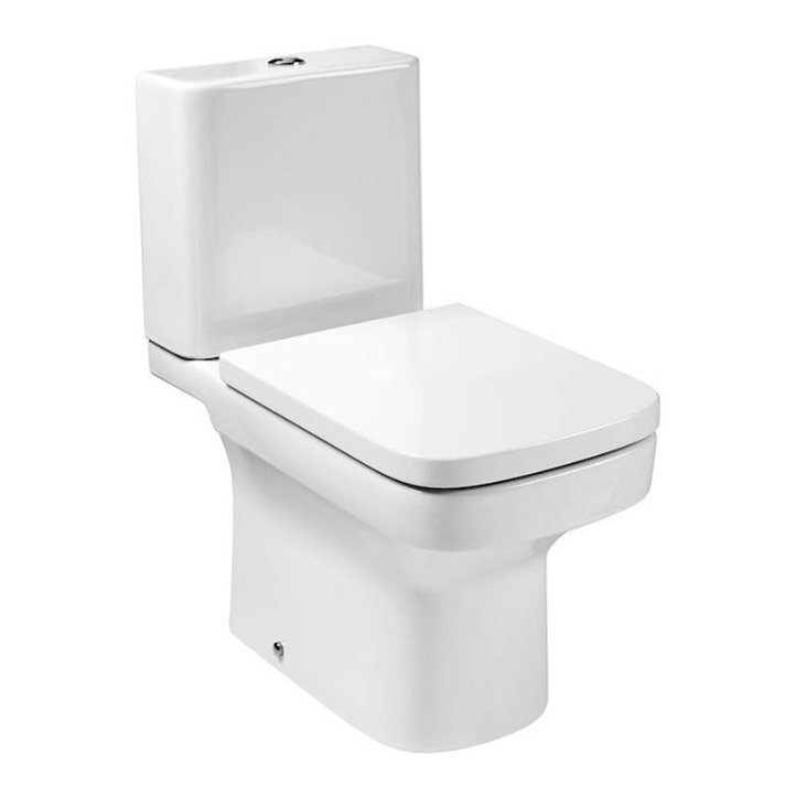 WC complet avec réservoir compact à double chasse et de couleur blanche Dama Roca