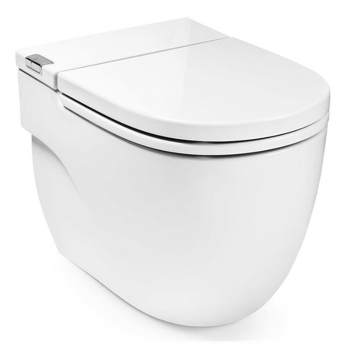 Wandstehendes WC mit 40 cm gefertigt aus Porzellan in Weiß In-Tank-WC Meridian von ROCA