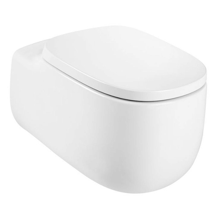WC avec technologie Rimless suspendu de 58 cm en porcelaine de couleur blanche Beyond Roca