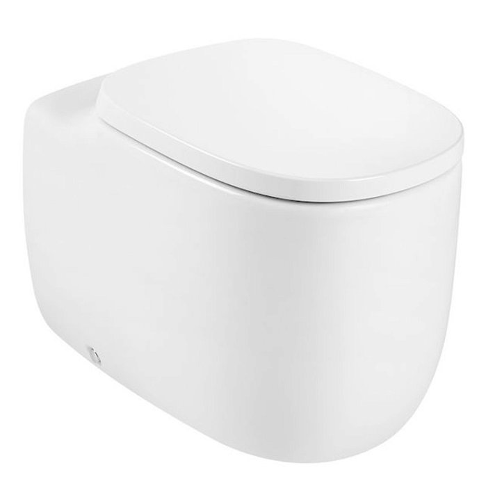 WC con tecnologia rimless e cassetta alta 58 cm in porcellana bianca Beyond Roca