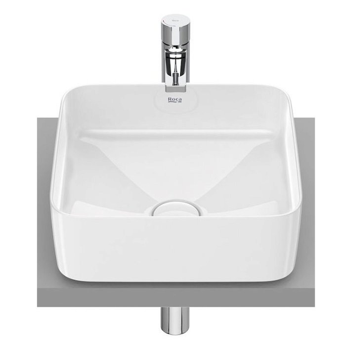 Vasque à poser de 37 cm fabriquée en fineceramic blanc Square Inspira Roca