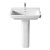 Lavabo con pedestal para cuarto de baño de 60 cm fabricado en porcelana de color blanco Dama Roca