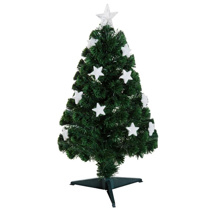 Árvore de Natal de mesa de 90 cm com luzes LED com forma de estrela Homcom