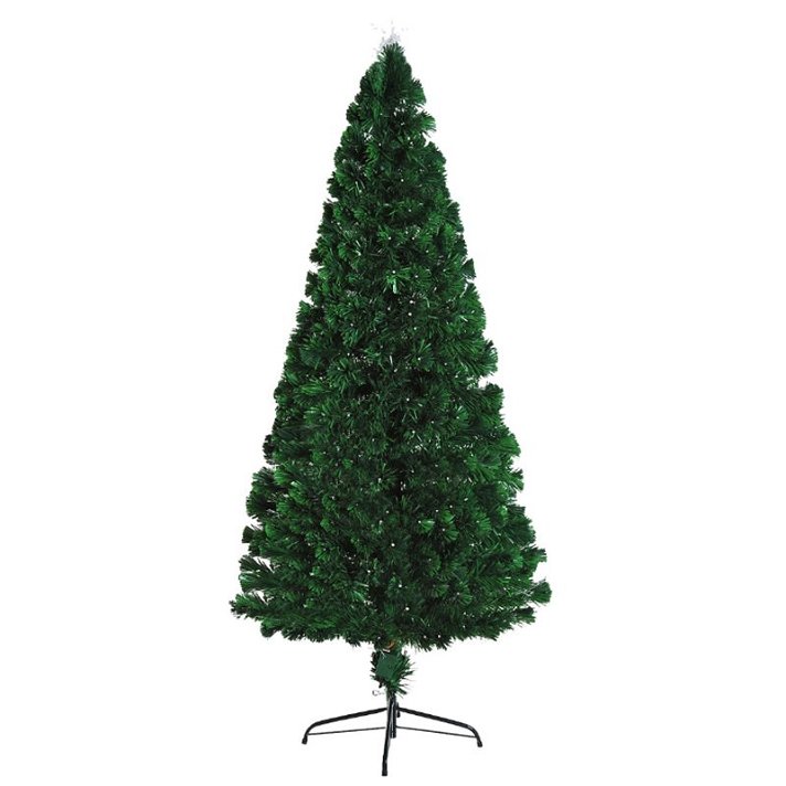 Árvore-de-natal de 180 cm com iluminação LED fabricado em plástico PVC com acabamento verde e metal Homcom