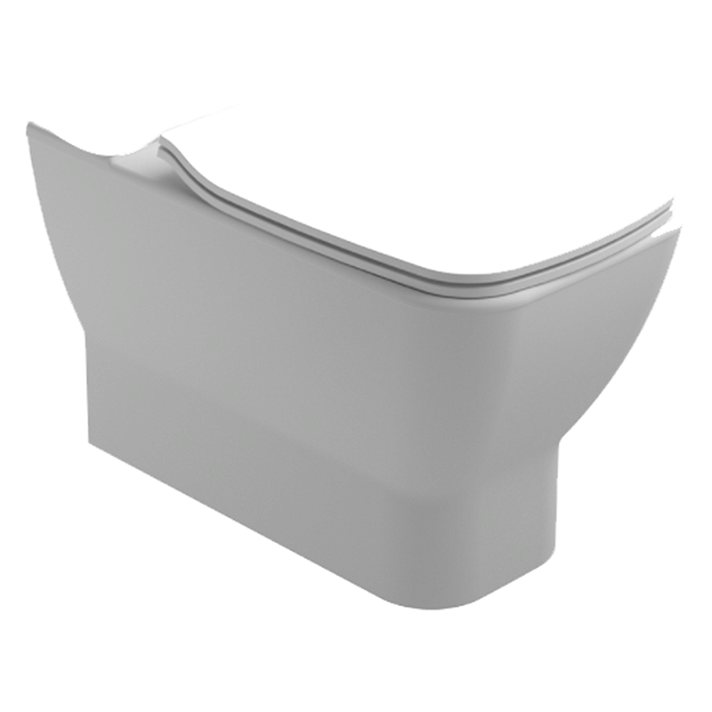 Cuvette pour WC compact de 36 x 61,5 cm en porcelaine de couleur blanche Emma Square BTW Gala