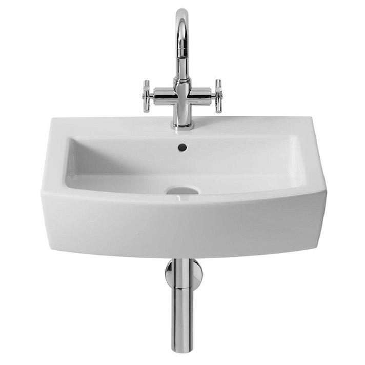 Lavabo pour salle de bains de 55 cm en porcelaine de couleur blanche Hall Roca