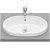 Lavabo encastrado de 55 cm con un diseño oval en acabado color blanco Round Roca