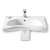 Lavabo con foro per rubinetto centrale da 70 cm in porcellana bianca Meridian Roca