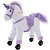 Unicornio mecánico para cabalgar con sonido de 23x60 cm en colores blanco y violeta Homcom